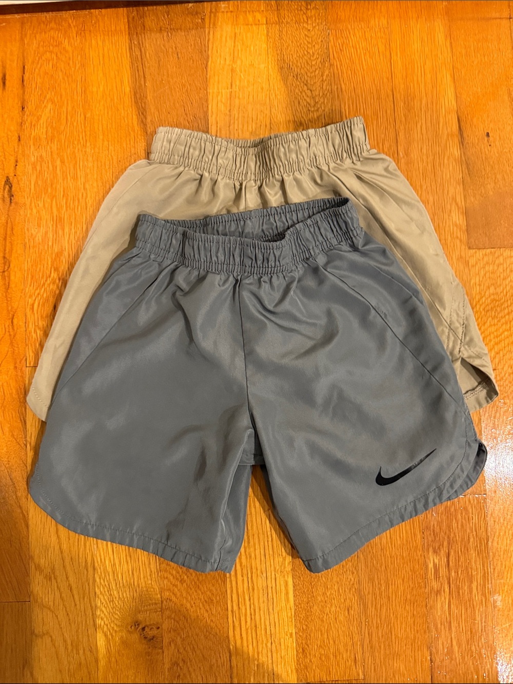 Nike Boys' Gray and Tan Athletic Shorts Set 4 XS